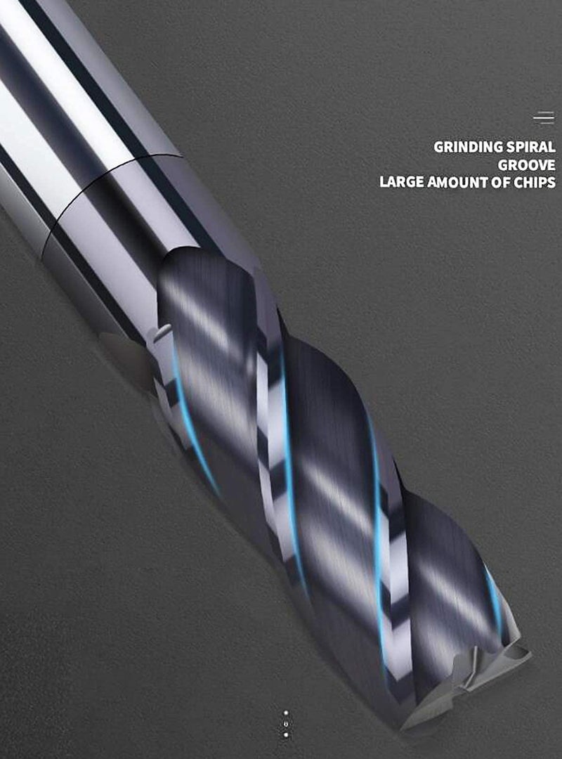 Home of quality tools CNC End Mill Set, Carbide Tungsten Steel 4 Fultes Milling Cutter, Router Bits Rotary Bits Tool Straight Shank 2-12mm 8pcs - Image 5